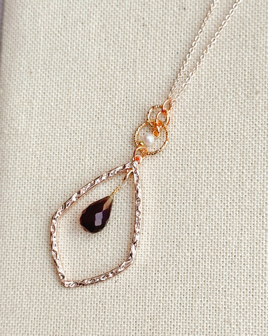 2-8718 Gracie Rose Purple Chalcedony Open Oval Pendant Necklace