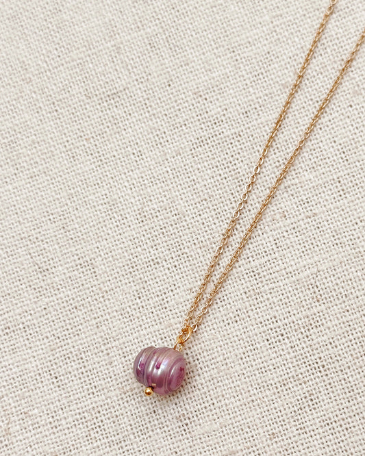 8-8189 Gracie Rose Lilac Purple Freshwater Pearl Charm Necklace