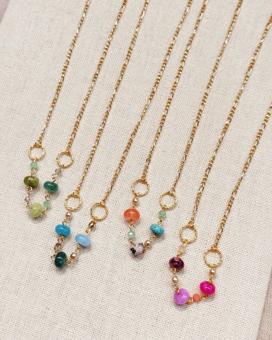 8-6125 Gracie Rose Colorful Mixed Gemstone Necklace