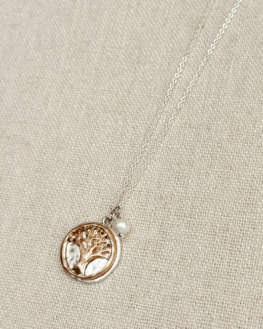 24-3077 Gracie Rose Tree of Life Talisman Necklace with Pearl