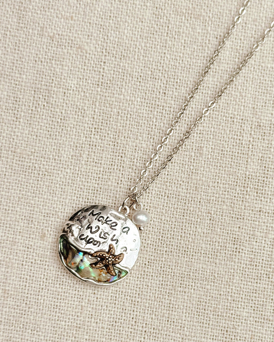24-5866 Gracie Rose Abalone Starfish “Make a Wish” Necklace