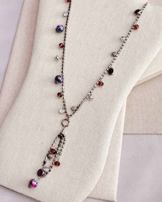 23-758 Multicolour Rhinestone Beaded Short/Long Necklace
