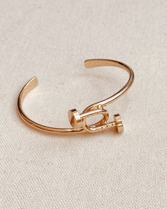 28-1130 Gold Double Nail Cuff Bracelet