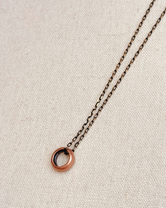8-2911 Mixed Metals Ring Chain Necklace